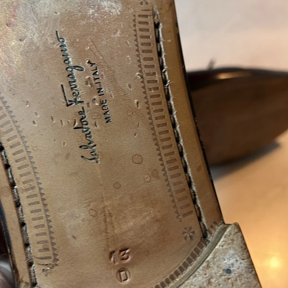 Salvatore Ferragamo Brown Leather Loafers Size 13 - Picture 9 of 11